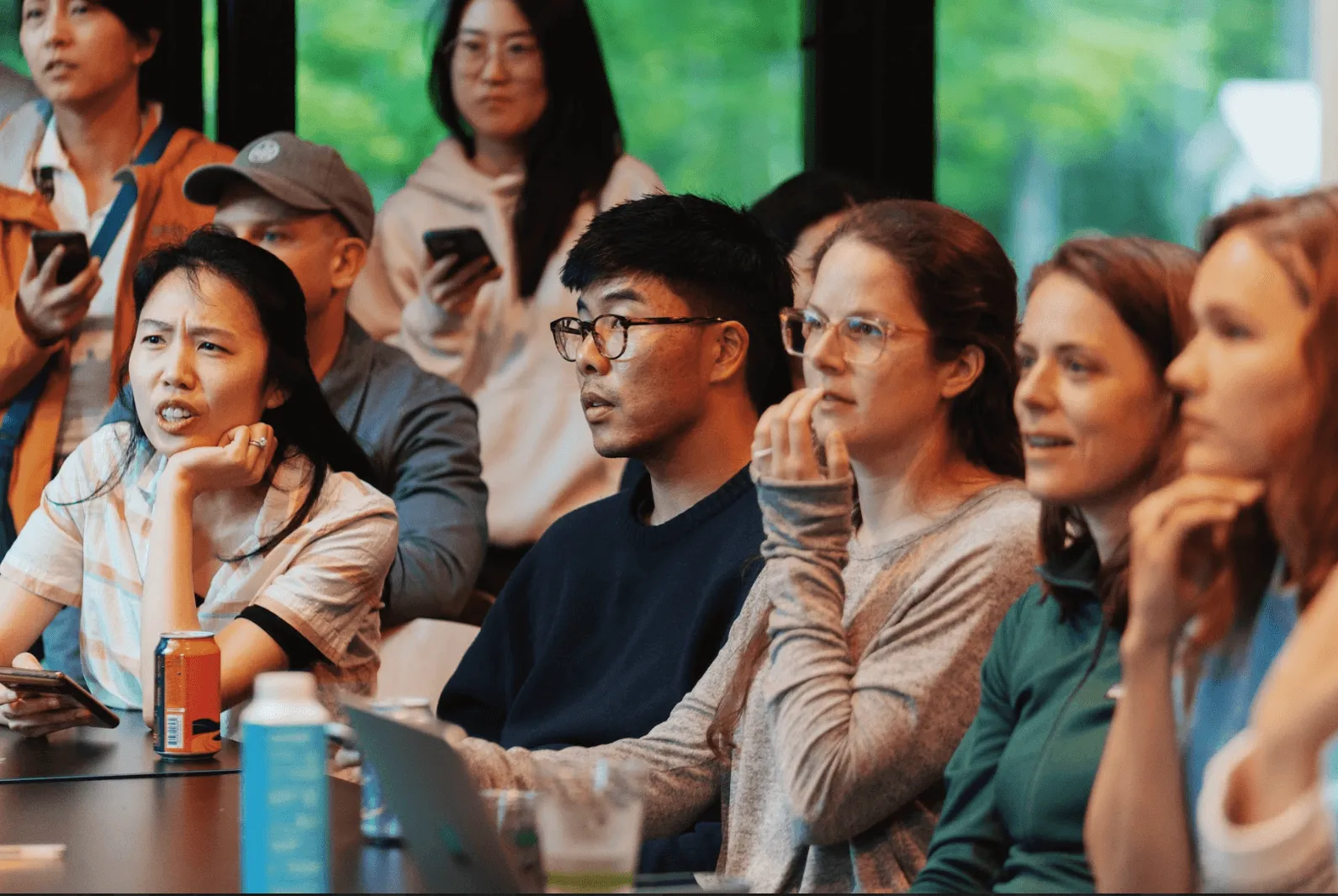 Patch colleagues seated together at a team gathering, from the company careers page
